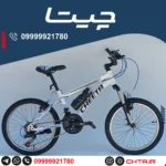 دوچرخه چیتا سایز 20 اورسایز ترمز ویبریک سفیدآبی طوقه استیل با قمقمه