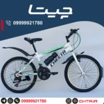 دوچرخه چیتا سایز 20 دنده کلاجدار سفیدسبز طوقه استیل با قمقمه و گلگیر